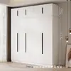Novo guarda-roupa de chão para quarto, armário combinado moderno minimalista com várias portas e prateleiras abertas, armário de armazenamento para casa