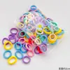Pacote com 50 Anéis de Cabelo de Tricô Sem Costura para Cabelo Infantil 2cm Tendões de Borracha Argola de Toalha de Tricô de Alta Elasticidade Acessórios de Cabelo Venda por Atacado
