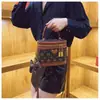 Bolsa Cilindro Feminina 2026 Nova Moda Estampada de Mão Caixa Bolsa de Alta Qualidade Versátil Celebridade da Internet Ombro Único Transversal
