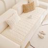 Cojín de Sofá de Terciopelo Panal, Cojín de Asiento Simple Antideslizante de Invierno, Funda para Respaldo, Funda de Sofá Engrosada de Felpa de Invierno