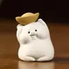 Mascota de Té de Arcilla Púrpura Figura de Cerdo Hecha a Mano Doce Cerdos del Zodiaco Dibujo Animado Lindo Adorable Cerdo Lingote Juego de Té