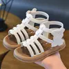 Sandalias Romanas para Niñas 2025 Primavera/Verano Nuevo Estilo Coreano de Moda Zapatos de Verano de Caña Alta de Princesa para Niñas Pequeñas
