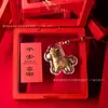 Chaveiro de Ouro Puro 999 2026 Ano Novo Fique Rico Rápido Pingente de Celular Pingente de Bolsa Presente de Ano Novo para Negócios