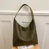 Bolso tote tejido estilo minimalista europeo y americano, diseño retro, alto atractivo estético, gran capacidad, adecuado para el trabajo y los desplazamientos, se puede llevar debajo del brazo