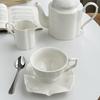 Pedido de Exportación al por Mayor Set de Té de Cerámica Blanca Pura de Lujo Accesible Francés Tetera para Té con Leche Taza de Café y Platillo