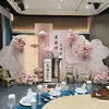 Escenario de Decoración y Ambiente para Fiesta de Primer Cumpleaños de Niña Estilo Chino Rosa, Fondo para Ceremonia de Cumpleaños Tablero KT