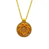 Novo Estilo Chinês Retrô Bússola de Oito Tesouros de Lótus Rotativa Cravejada de Diamantes Pingente de Girassol Corrente de Suéter Trançada Venda por Atacado