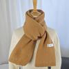Cachecol Estilo Coreano para Mulheres no Inverno, Quente, Fashion, Fofo e Versátil, Protetor de Pescoço Tricotado de Lã Cor Lisa, Cachecol Pequeno para Homens e Casais