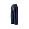 Pantalones Casuales de Verano Nuevos para Hombre Color Sólido Talla Grande Cónicos Forma de Zanahoria Yamamoto Pantalones Anchos de Nueve Puntos Pantalones Largos para Hombre