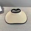 Sombrero visera de paja de ala ancha, sombrero de verano para mujer, sombrero para el sol con revestimiento negro para exteriores, sombrero visera que hace que la cara se vea más pequeña, sombrero para el sol