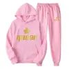 Moletom com Capuz Estampado da Moda Europeia e Americana Outonal para Homens e Mulheres, Conjuntos de Duas Peças Esportivos Casuais e Calças de Moletom para Casais