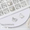 Decoraciones Transparentes para Uñas con Pedrería Puntiaguda, Pedrería con Forma de Corazón Torcido y Hacha, Pedrería Cuadrada Gruesa con Forma de Mariposa, Accesorios de Lujo Ligero de Cristal al por Mayor