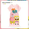Pijama Feminino Verão Manga Curta Fino Desenho Animado Pequeno Fresco Fofo Estilo Ins Solto Camisola Doce Estudante Roupas de Casa