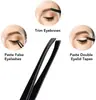 Recortador de Cejas Plegable de Acero Inoxidable para Principiantes Set de 12 Piezas con Peine Pinza para Cejas Cepillo para Pestañas Negro