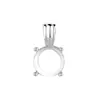 Moda Minimalista Colgante para Mujer Montura Vacía Collar de Cobre Colgante DIY Incrustado Jadeíta Redonda Diamante Alta Imitación Montura de Plata 925
