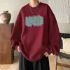 Sudadera para hombre, personalizable con logo, venta al por mayor de fábrica, cuello redondo, versátil, resistente, forrada de felpa, top casual para adolescentes