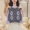 Conjunto versátil de tres piezas para niñas, chaleco de punto con bloques de color, camiseta básica y falda plisada, nuevo color de otoño, dulce y lindo, estilo coreano