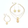 Moda Europeia e Americana Simples Conjunto de Joias Coração Dourado Mesmo Estilo de Blogueira Europeia e Americana Roupa de Trabalho Versátil Colar Brincos Pulseira