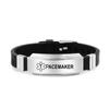 Pulsera Deportiva Impresión de Letras Transfronteriza Pulsera de Acero Inoxidable Pulsera de Silicona Negra Regalo de Vacaciones Europeo y Americano de Alta Gama