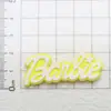 Bansie Barbie letras inglesas PVC goma suave accesorios DIY funda para teléfono móvil agujero zapatos bolsa de tarjetas refrigerador taza de agua parche