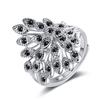 Anillo de Animal Diamante Pavo Real Estilo Europeo y Americano Pantalla Abierta Pequeño Diamante de Zirconio Fresco Anillo de Dedo Transfronterizo