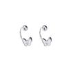 Jufeng Aretes de Mariposa de Plata Esterlina S925 con Tornillo Nuevo Estilo Aretes Versátiles Accesorios de Moda Simples con Personalidad para la Oreja Y346