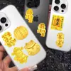 Pegatinas Creativas para Teléfono con Pan de Oro para Riqueza, Bendiciones de Princesa, Prosperidad Diaria, Fortuna, Buena Suerte y Amuleto de Seguridad Regalos