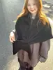 Bufanda Triangular Grande de Lana de Alta Gama de Color Sólido para Mujer, Bufanda Protectora para el Cuello de Moda de Invierno, Bufanda de Estilo Exterior, Fabricante