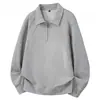 M-8XL2026 Nueva Sudadera Pesada para Hombre Tallas Grandes Chaqueta tipo Polo con Media Cremallera para Otoño