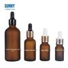 Frasco Spot 10ml 15ml 30ml 100ml marrom marrom fosco frasco de vidro para óleo essencial frasco conta-gotas cosmético