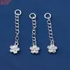 Plata de Ley S925 Cadena de Extensión para Soporte de Flores Pequeño con Cadena Retro Vieja Brillante Accesorios de Cuentas Hechos a Mano DIY Cadena de Cola