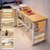 Prateleira de Armazenamento para Cozinha, Mesa Multi-Funcional de Chão com Várias Camadas, Bancada para Corte de Legumes, Forno de Micro-ondas, Prateleira de Armazenamento para Panelas, Armário Lateral