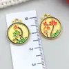 Calabaza Dorada Antigua Calada Flor de Loto Etiqueta Aleación Goteo de Aceite Doble Agujero Abanico de Plátano Estilo Antiguo DIY Collar Pendientes Joyería