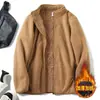 Primavera, Otoño, Invierno 2026 Chaqueta Abrigo Gruesa Cálida de Polar Compuesto de Doble Capa para Hombre con Cuello Alto de Tendencia