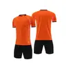 Conjunto de Uniforme de Futebol de Manga Curta, Uniforme Liso de Competição e Treinamento para Equipe, Mesmo Estilo para Adultos e Crianças, Camisa de Futebol Respirável, Personalizável