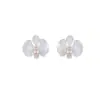 Aretes de Flor Phalaenopsis para Mujer Simples Versátiles Aretes de Flor de Perla