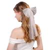 Velo Pequeño con Lazada para Novia, Sencillo con Perlas y Pedrería para Sesión de Fotos, Fotos de Boda, Tocados de Alta Gama para Boda