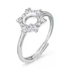 Anel Floco de Neve Cristal de Gelo Super Brilhante S925 Prata Esterlina Completa 6,2 mm Cravação Vazia DIY Moissanite Transmissão ao Vivo Vendedor Quente Xiaohongshu