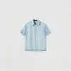 Camisa de manga curta leve refrescante limpa simples estilosa bonita gola lapela masculina estilo verão, falsa de duas peças, ligeiramente solta