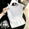 ¡Un disparo real! ¡Un disparo real! Chaleco de Hielo de Seda de Verano 2026 con Cuello Redondo para Mujer, Top de Punto Fresco sin Mangas como Capa Base
