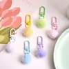 Chaveiro de Pingente Criativo Fofo Bola de Pelúcia Acessório DIY com Anel de Conexão Giratório Decoração Versátil para Bolsa