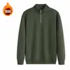 Cárdigan para hombre de 420 g, súper suave, con cuello alto, media cremallera, color liso, versátil, casual, sudadera para hombre estilo invierno nuevo