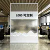 Decoración de Pared de Imagen, Recepción, Fondo Minimalista Moderno Changhong, Mampara de Oficina de Entrada, Pantalla de Vidrio Empresa