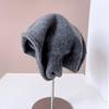Gorro japonés liso de rizo para mujer otoño e invierno cálido gorro de punto combinable gorro de lana virgen simple