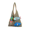 Bolso de mano grande de estilo chino, nuevo y moderno, para mujer, diseño de pez pequeño lindo, bolso de hombro para mujer, bolso de mano tejido hueco