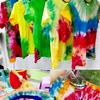 Camiseta Especial de Algodón Puro Tie-Dye para Niños de Manga Corta DIY Actividades de Jardín de Infancia Pintura Graffiti