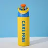 Taza Deportiva de Doble Bebida de Alta Apariencia para Exteriores con Asa de Acero Inoxidable 316 Taza Térmica Portátil para Estudiantes Taza de Agua Dopamina