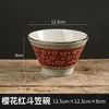 Tigela Cônica Cerâmica Estilo Japonês para Uso Doméstico, Tigela com Superfície Colorida Sob Esmalte, Tigela Alta Individual para Arroz, Tigela de 5 polegadas, Segura para Micro-ondas