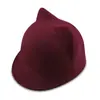 Chapéu Paridade Fofo com Orelhas de Gato Moda Chapéu de Mago Top Hat Feminino Outono e Inverno Lã Sintética Quente Chapéu de Equitação Chapéu de Cavaleiro para Exterior