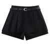 Moda A-line Versátil Calças Shorts de Perna Larga Femininas Inverno 2025 Novas Casuais Caimento Leve Calça Saia Curta de Lã Calça Boot